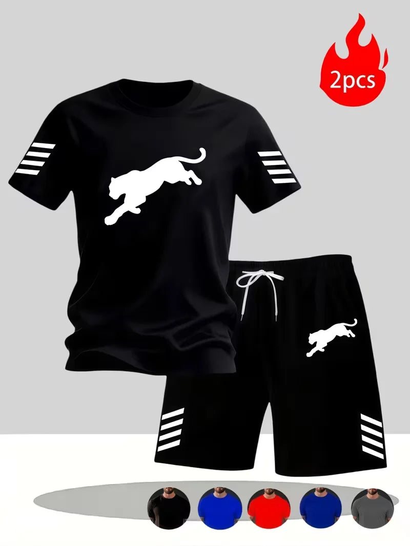 Men's Casual Summer T-Shirt and Shorts Suit Set