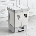 Double Compartment Pedal Trash Can with Lid and Sorting Bins