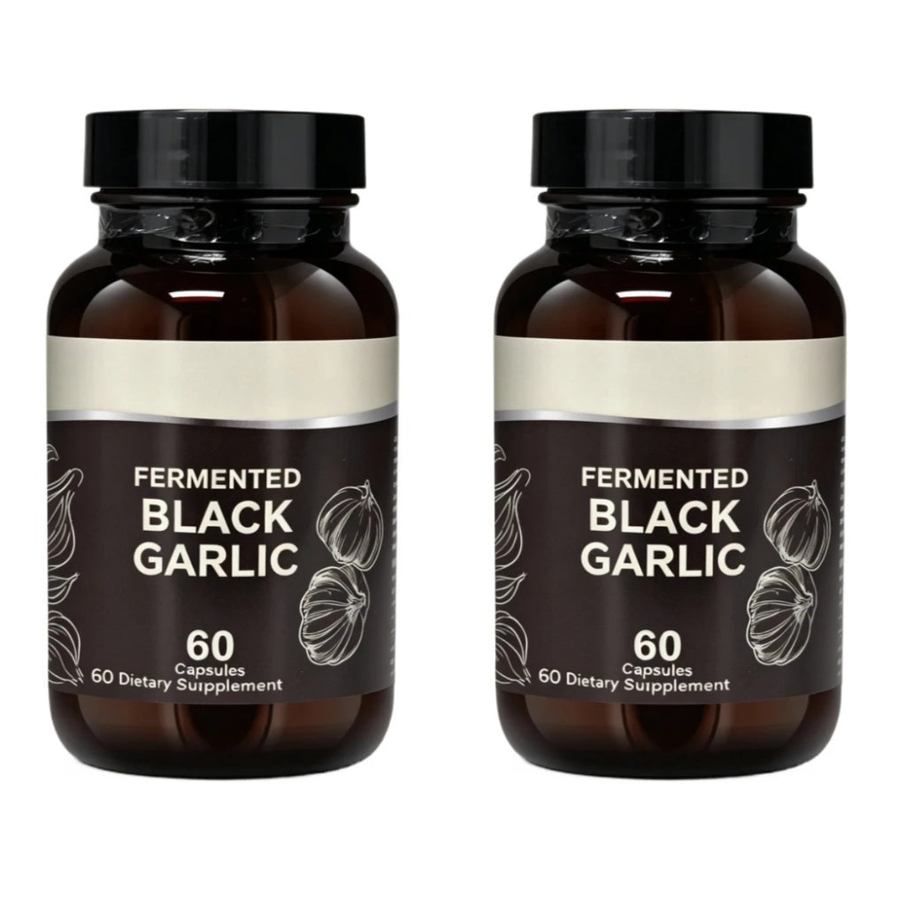 Fermented Black Garlic Capsules and Herbal Antioxidant Supplement