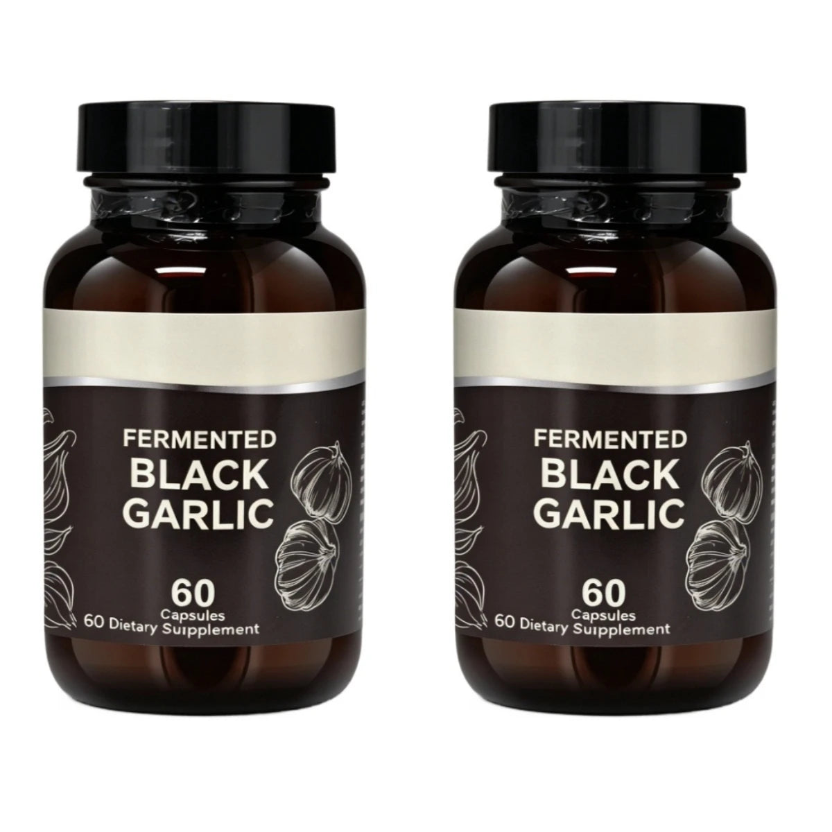 Fermented Black Garlic Capsules and Herbal Antioxidant Supplement