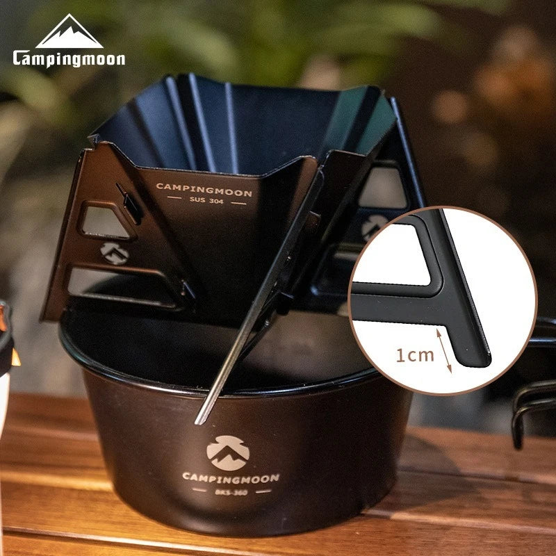 Foldable Camping Coffee Dripper and Portable Titanium Plated Funnel Rack