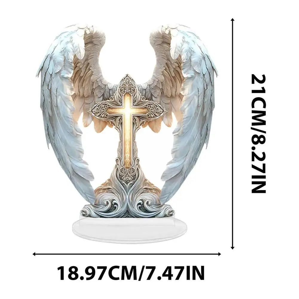 Flat Acrylic Angel Wings Plaque and Desktop Ornament