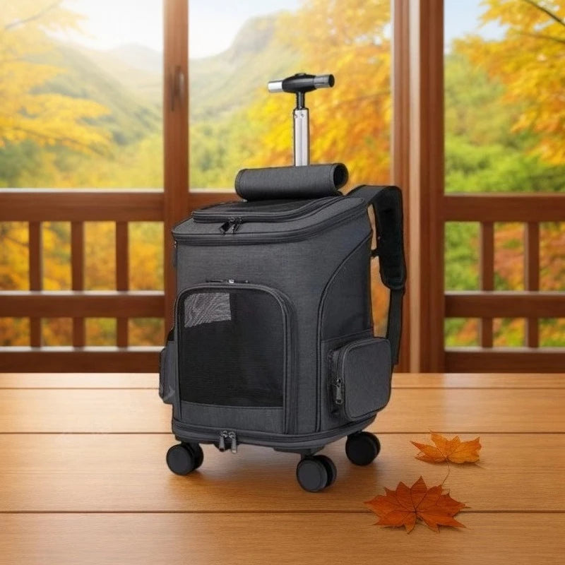 Large Capacity Breathable Pet Trolley Bag