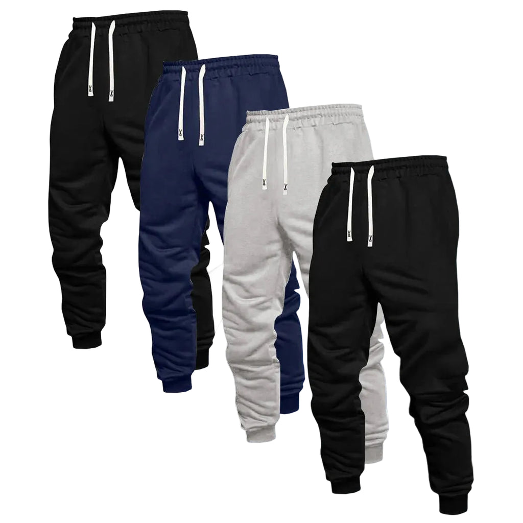 Men's Casual Solid Color Ankle Tied Jogging Pants Set