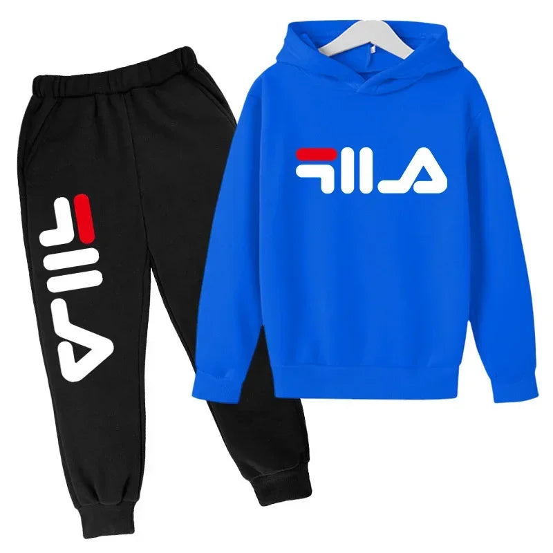 Kids' Casual Sports Hoodie Pants Two-Piece Set