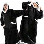 Unisex Oversized Long Flannel Blanket Hoodie Sweatshirt
