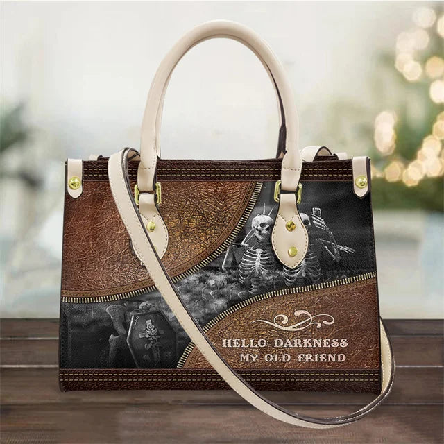 Women's Skull Pattern Faux Leather Shoulder Tote Bag