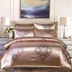 European Satin Jacquard Duvet Cover and Smooth Bedding Set