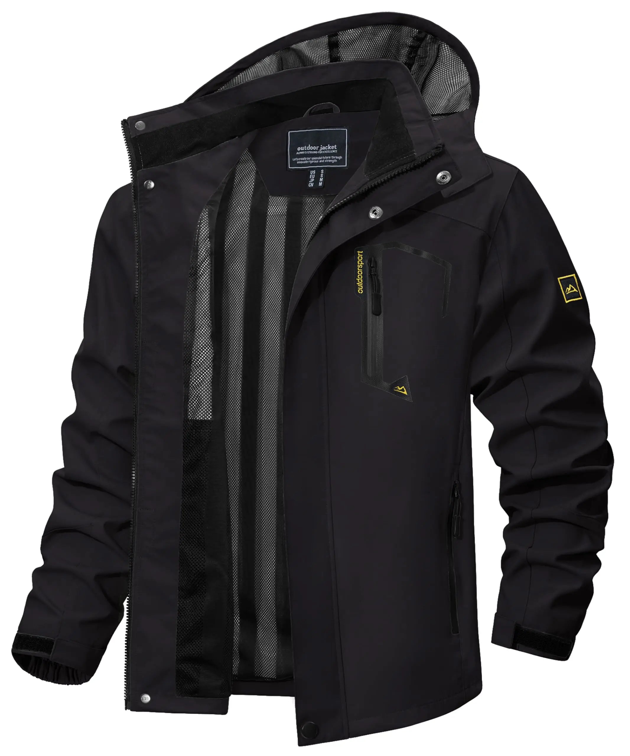 Men's Lightweight Waterproof Hooded Outdoor Hiking Rain Jacket TJ589