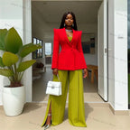 Women's Formal Blazer and Pants 2-Piece Suit Set