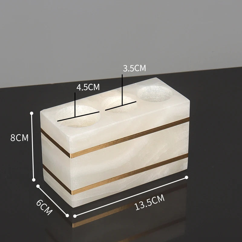 White Onyx Natural Marble Bathroom Accessory Set M28