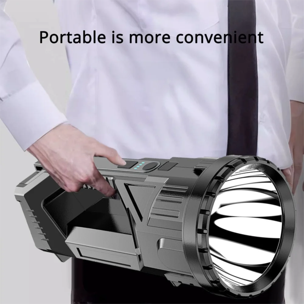 Rechargeable LED Flashlight and Waterproof Outdoor Searchlight