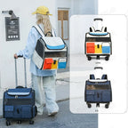Portable Breathable Foldable Rolling Pet Trolley Backpack