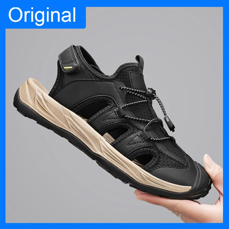 Men's Casual Closed-Toe Sandals Breathable Lightweight Outdoor Beach Shoes