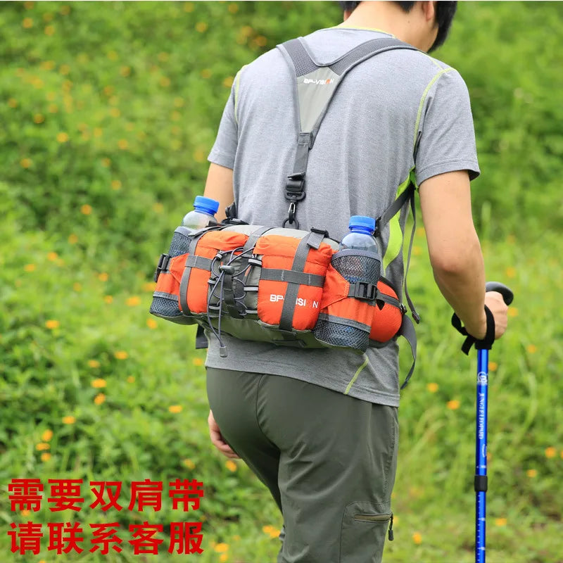 Waterproof Hiking Waist Bag with Reflective Strip and 1.3-Gallon Capacity