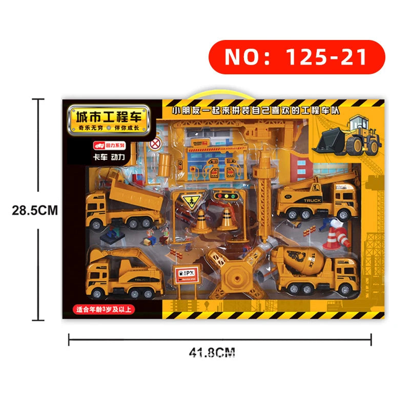 Kids Mini Construction Vehicle Engineering Toy Truck Set 125-21 SetA