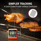 Digital Wireless Barbecue Meat Thermometer with 4 Probes TP829C