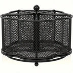 Rotating Metal Utensil Holder and Mesh Flatware Organizer