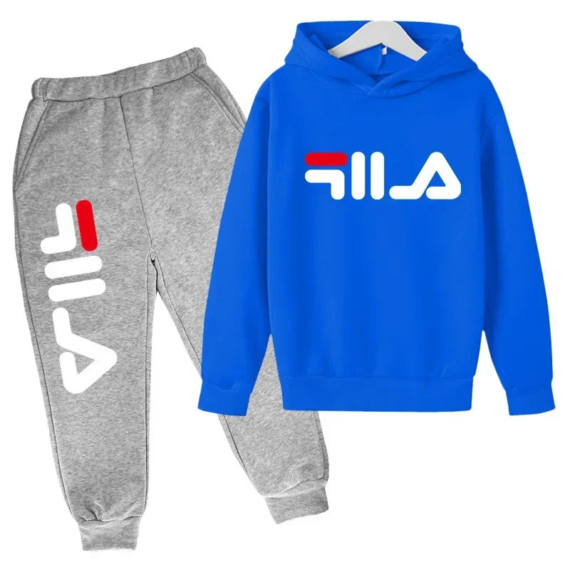 Kids' Casual Sports Hoodie Pants Two-Piece Set