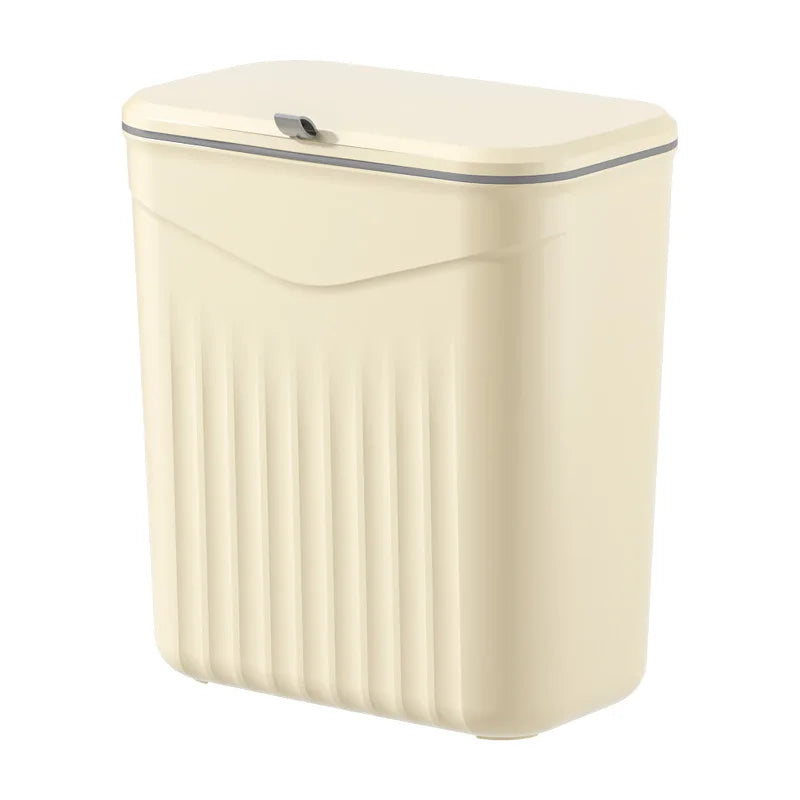 Wall-Mounted Plastic Kitchen Trash Bin and Hanging Storage Bucket