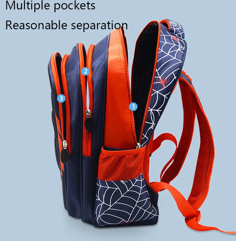 Kids' 3D Cartoon Spider Waterproof School Backpack and Pencil Case Set