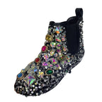Women's Rhinestone Flat Ankle Boots Plush Winter Snow Shoes