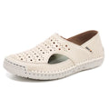 Hand-Sewn Leather Hollow-Out Sandals Unisex Casual Outdoor Walking Shoes