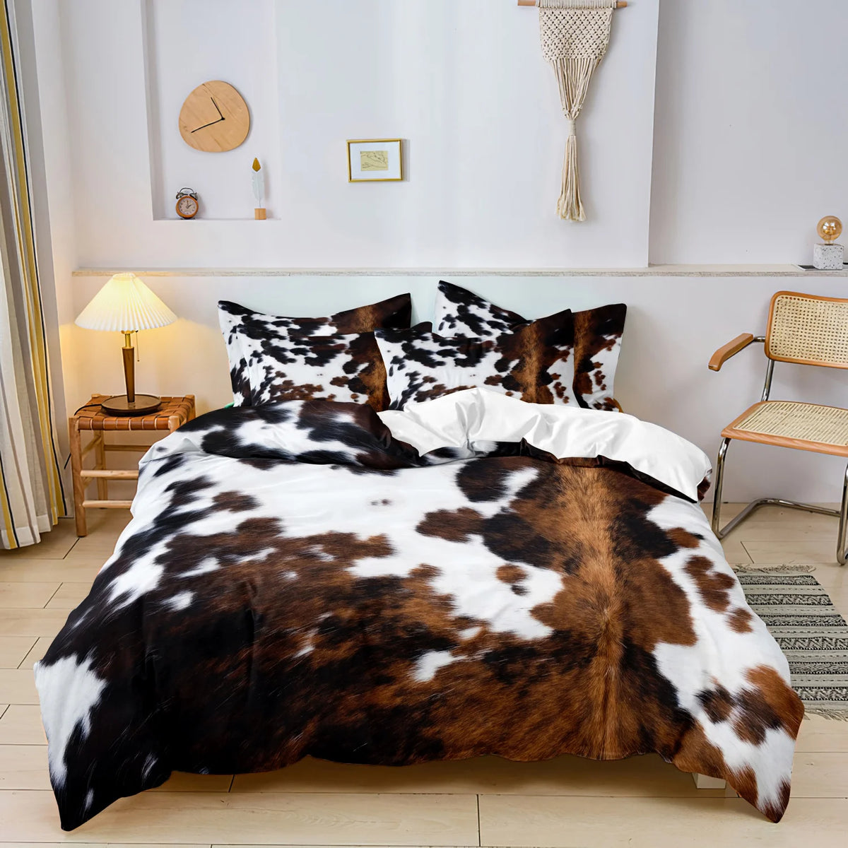 Rustic Cow Pattern Duvet Cover and Printed Bedding Set