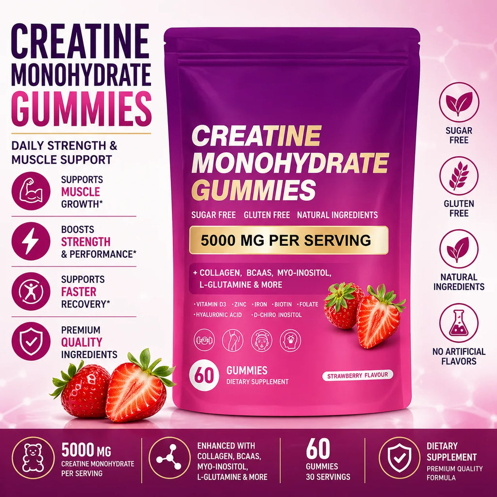 Creatine Monohydrate Collagen BCAA Workout Support Gummies