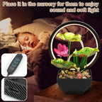 Lotus Leaf Tabletop Water Fountain and LED Light Waterfall