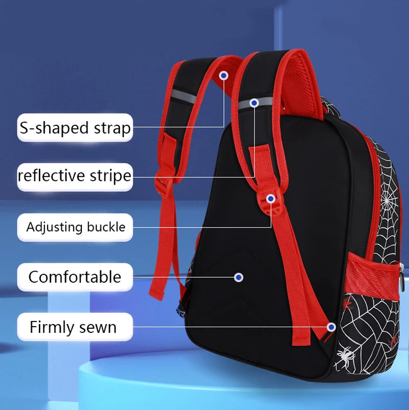 Kids' 3D Cartoon Spider Waterproof School Backpack and Pencil Case Set