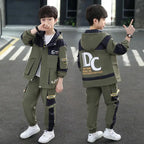 Boys' Casual Zipper Coat Pants Set