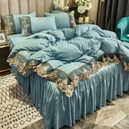 European Ice Rayon Duvet Cover and Silky Bedding Set