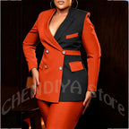 Women's Classic Tailored Blazer and Trousers Suit Set