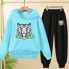 Kids' Tiger Print Hoodie Sweatshirt Pants Set