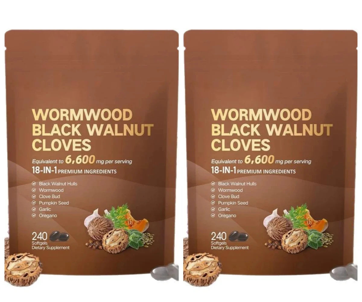 Wormwood Black Walnut Clove Capsules 6600mg Herbal Blend Supplement