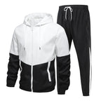 Men's Casual Hooded Jacket and Pants Tracksuit Set