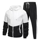 Men's Casual Hooded Jacket and Pants Tracksuit Set