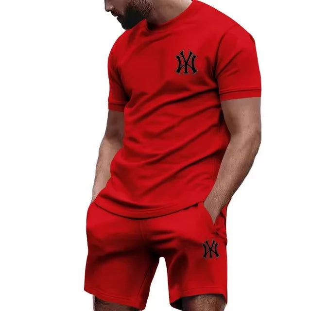 Men's Casual Summer T-Shirt and Pants Suit Set