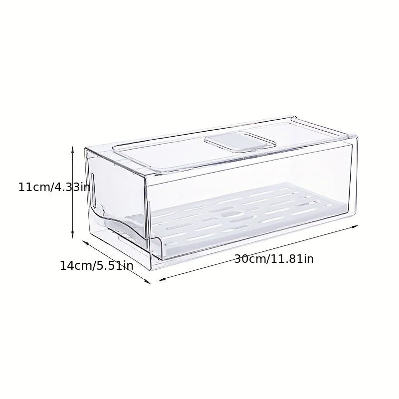 Refrigerator Drawer Storage Box and Food Fresh Organizer Bin