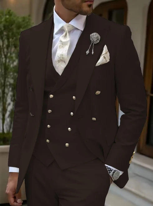 Men's Solid Color Lapel Short Sleeve Zipper Trouser Suit