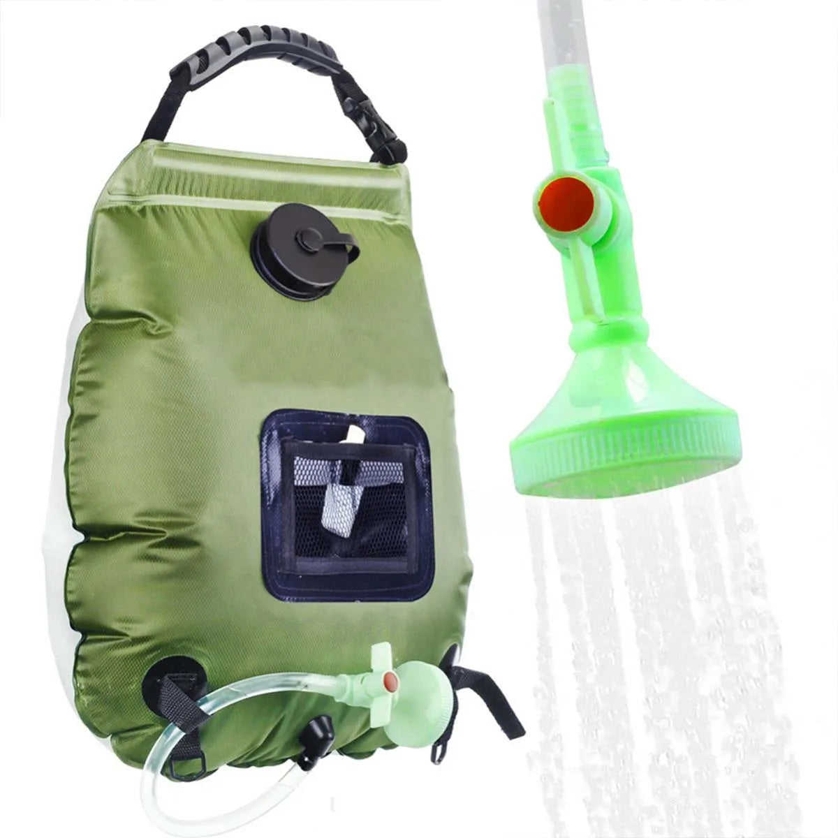 Portable Solar Heated Camping Shower with 5.3-Gallon Bag