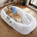 Washable Faux Fur Orthopedic Human Dog Bed for People and Pets
