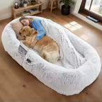 Washable Faux Fur Orthopedic Human Dog Bed for People and Pets