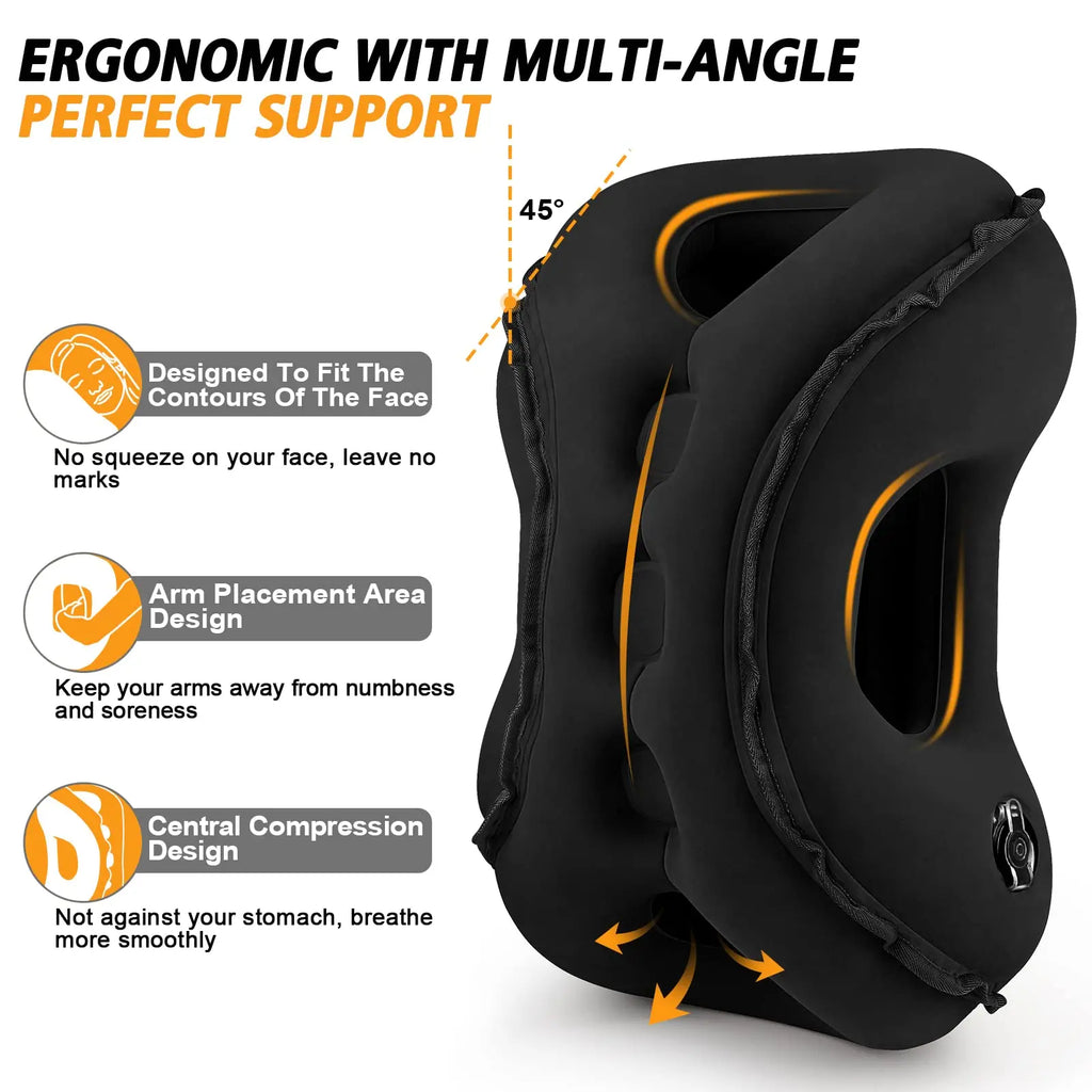 Inflatable Neck Pillow with Eye Mask and Earplugs