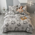 Floral Quilted Comforter and Thickened Lamb Fleece Blanket