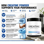 Creatine Monohydrate Powder 5000mg Fitness Support Supplement 10.6 oz