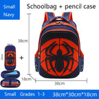 Kids' 3D Cartoon Spider Waterproof School Backpack and Pencil Case Set
