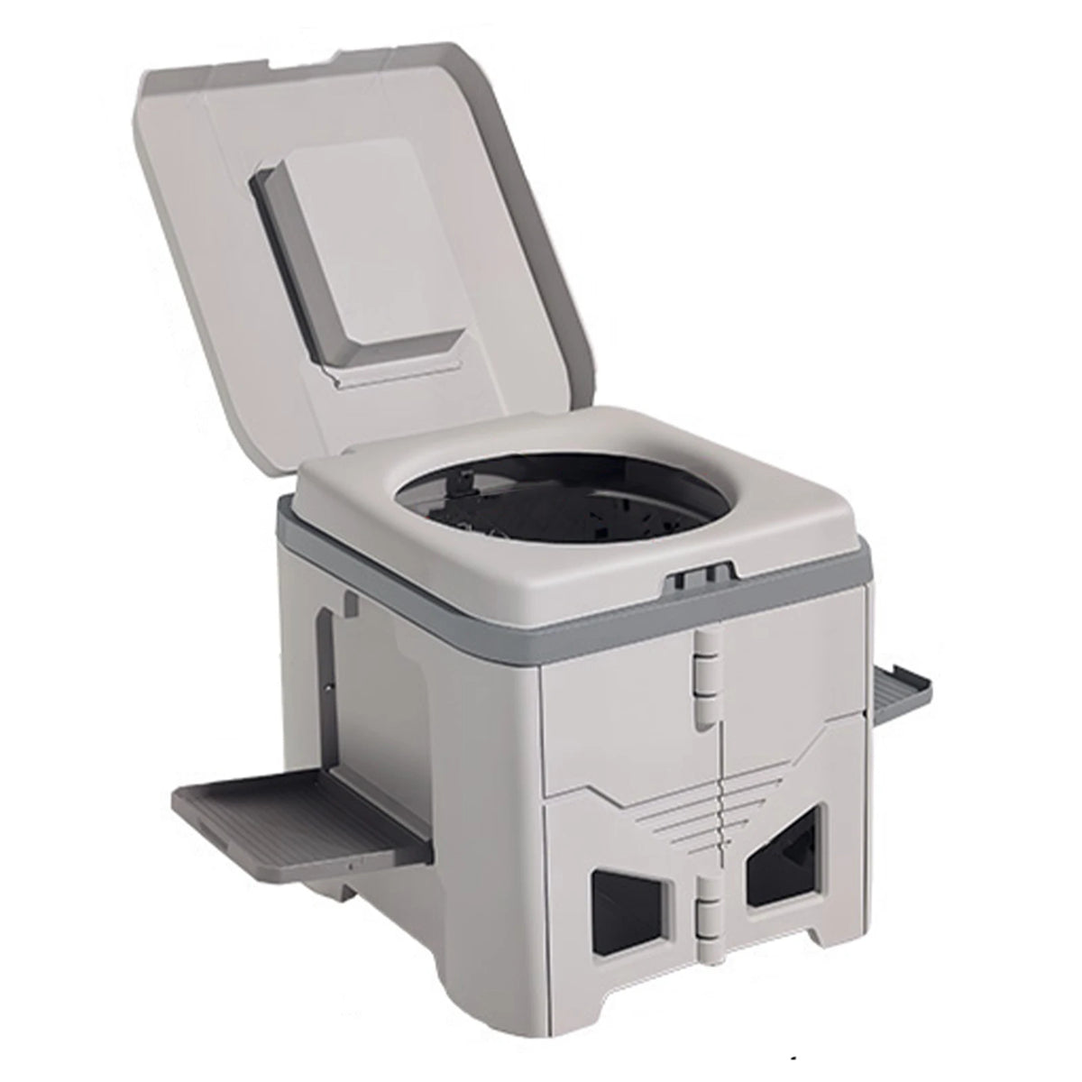 Portable Folding Camping Toilet with Lid and 330-lb Load Capacity
