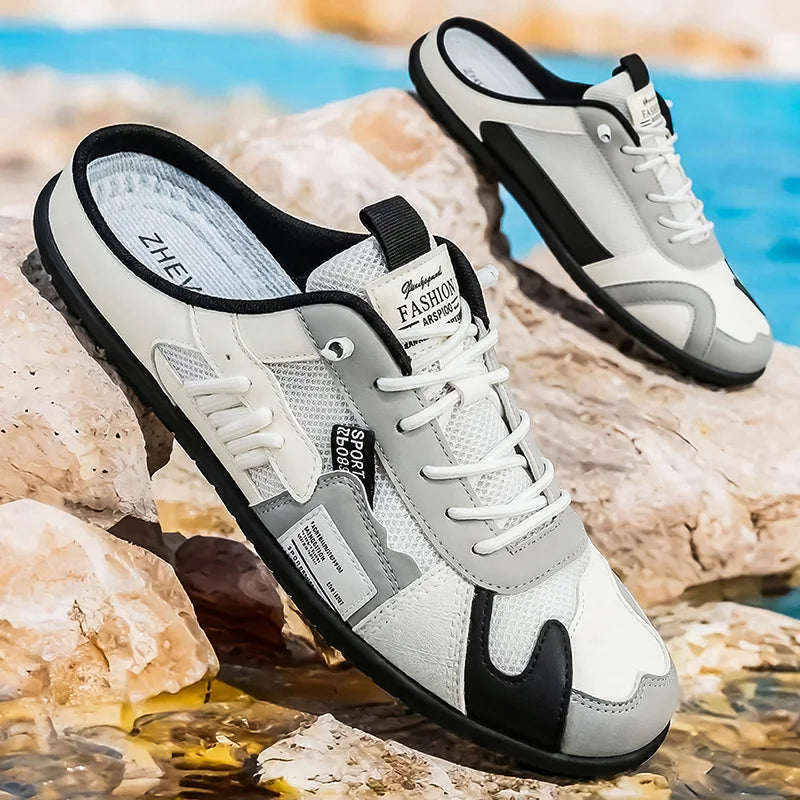 Men's Breathable Mesh Slip-On Mules Casual Summer Shoes